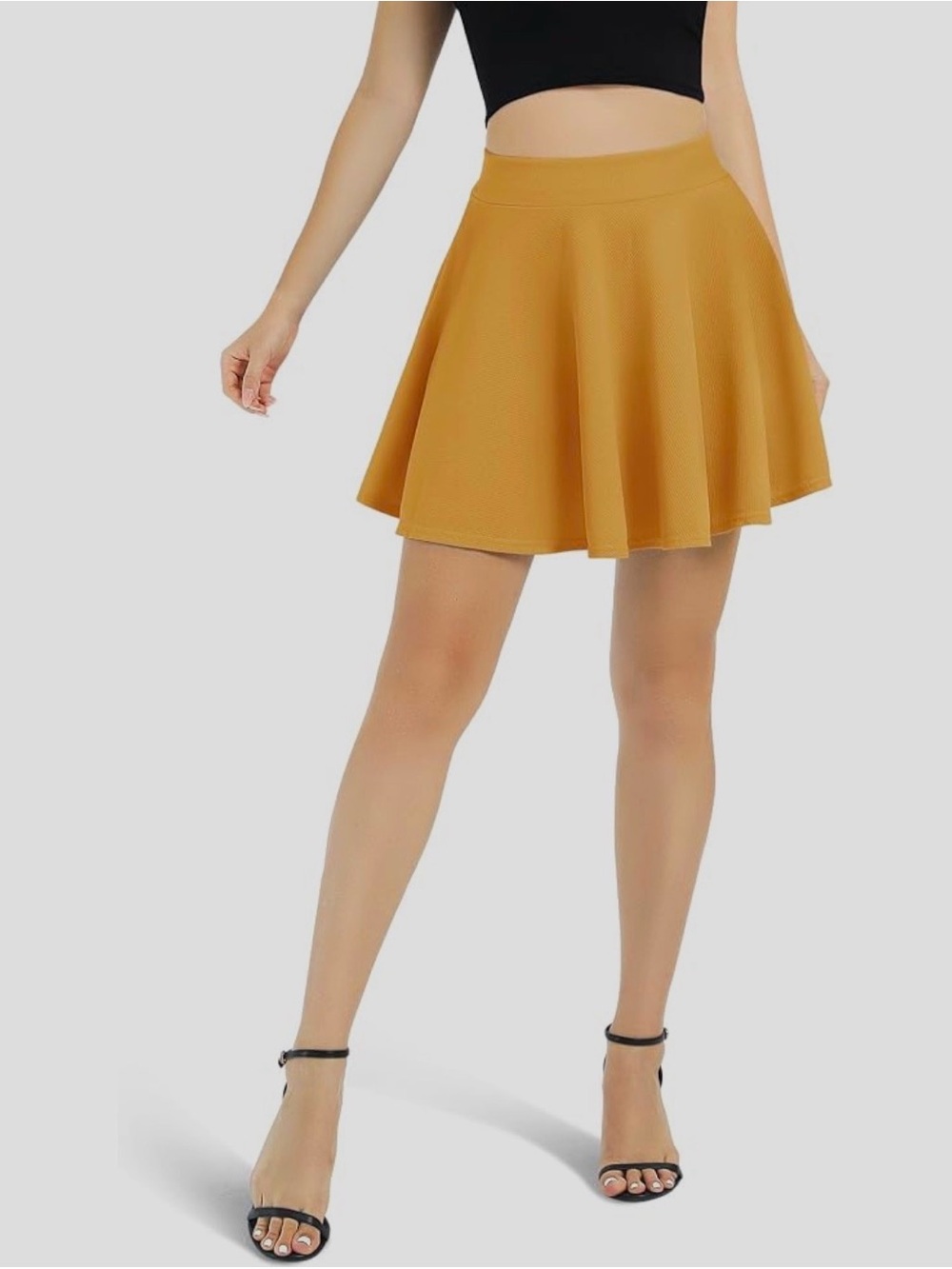 Urban Coco Mustard Yellow Circle Skater Mini Skirt Size XL